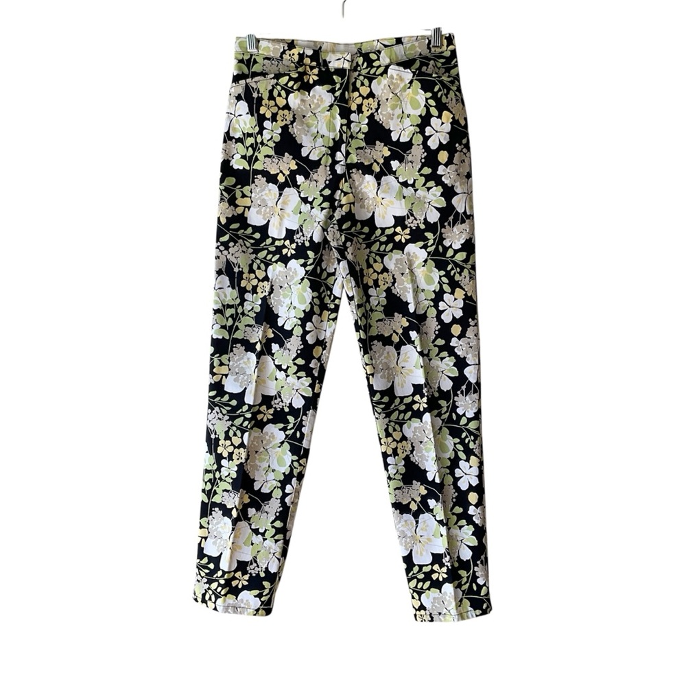 Susan Bristol Vintage Floral Straight Leg Pants Made in Hong Kong Size 6